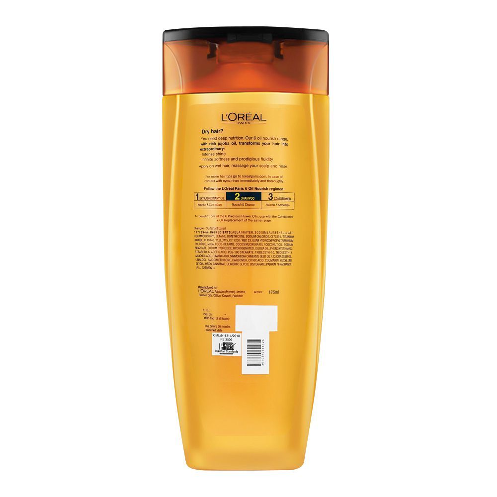 L'Oreal Paris 6 Oil Nourish Scalp + Hair Nourishing Shampoo, For All Hair Types, 175ml, Shampoo & Conditioner, L'Oreal, Chase Value