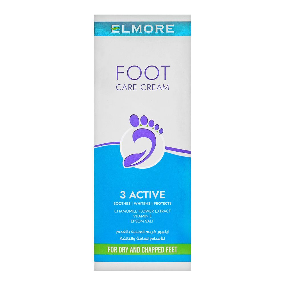 Elmore 3 Active Ultimate Foot Care Cream, For Dry & Chapped Feet, 80g, Creams & Lotions, Elmore, Chase Value