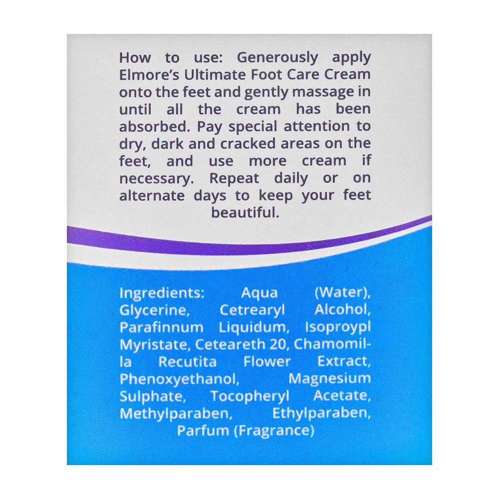 Elmore 3 Active Ultimate Foot Care Cream, For Dry & Chapped Feet, 80g, Creams & Lotions, Elmore, Chase Value