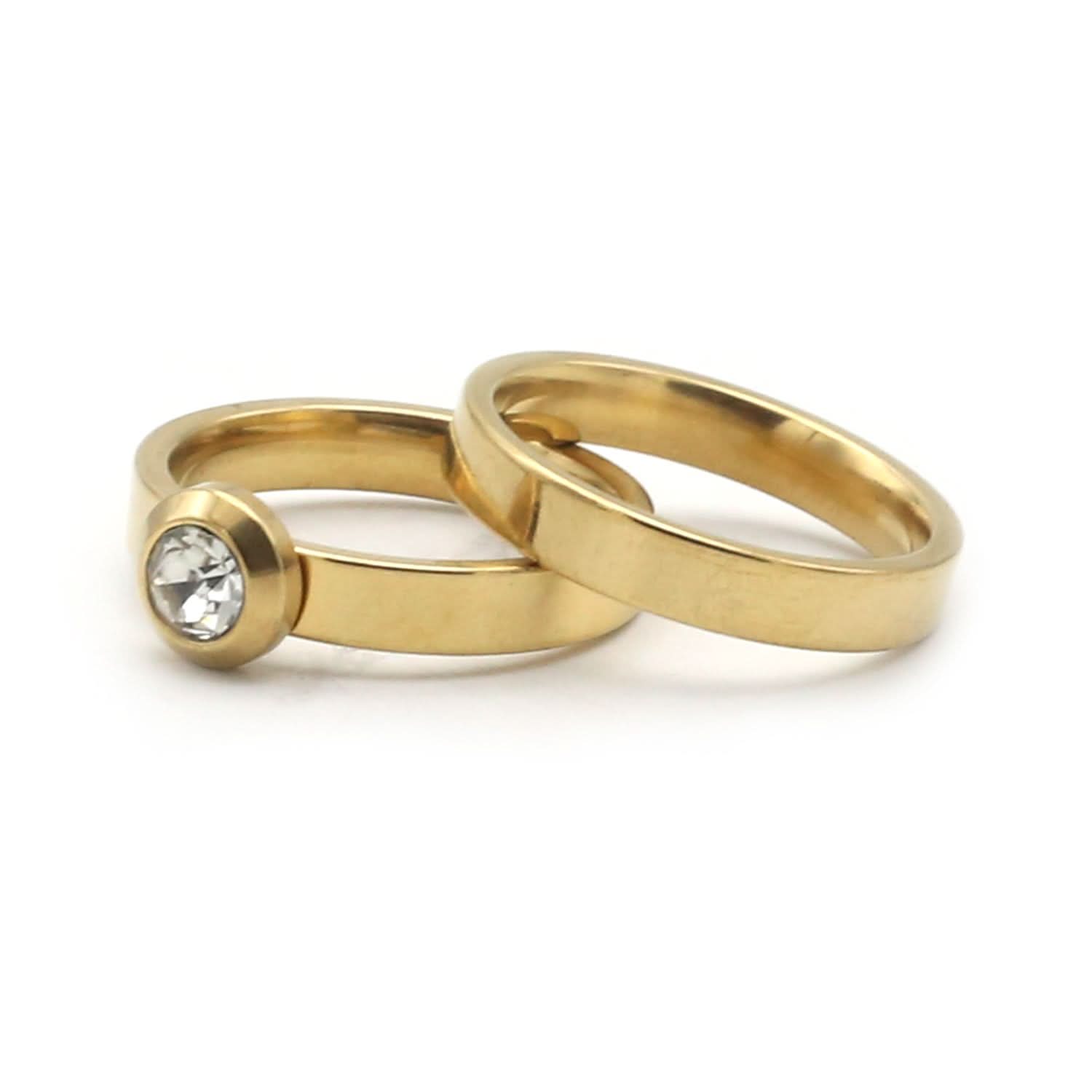 Women's Rings Single Stone - Golden, Women Finger Rings, Chase Value, Chase Value