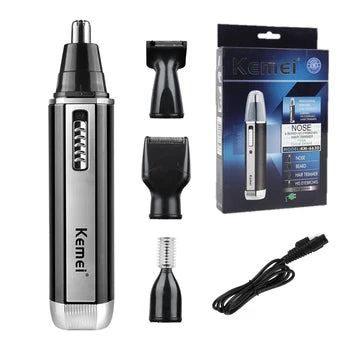 Kemei KM-312 3-in-1 Rechargeable Nose Eyebrow Ear Sideburns Hair Trimmer