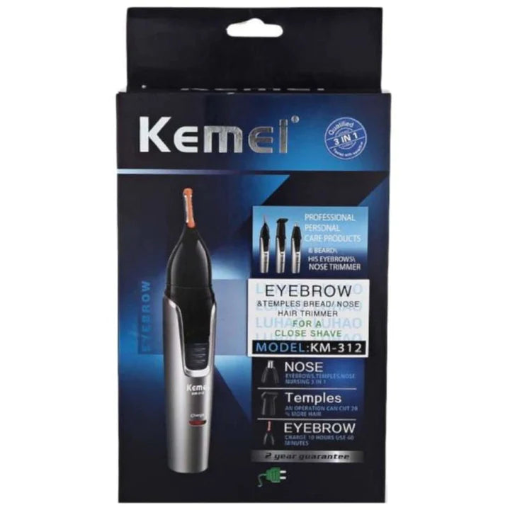 Kemei KM-312 3-in-1 Rechargeable Nose Eyebrow Ear Sideburns Hair Trimmer, Shaver & Trimmers, Kemei, Chase Value