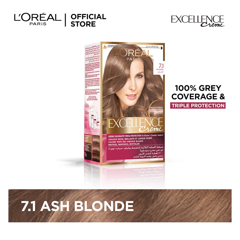 L'Oreal Paris Excellence Creme Hair Colour, Ash Blond 7.1, Hair Color, Loreal, Chase Value