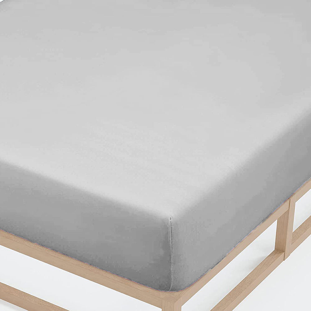 Single Bed Fitted Sheet Jersey - L-Grey, Single Size Bed Sheet, Chase Value, Chase Value