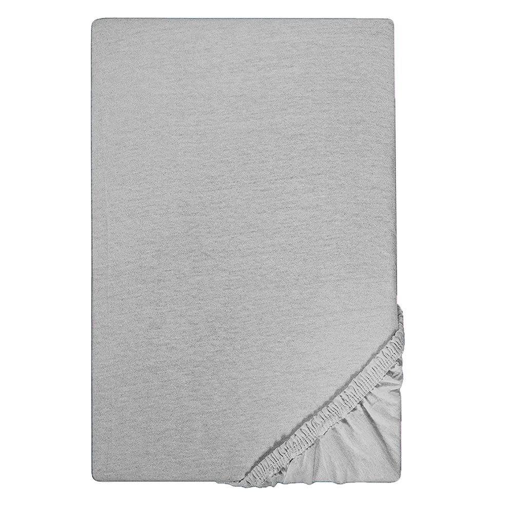 Single Bed Fitted Sheet Jersey - L-Grey, Single Size Bed Sheet, Chase Value, Chase Value