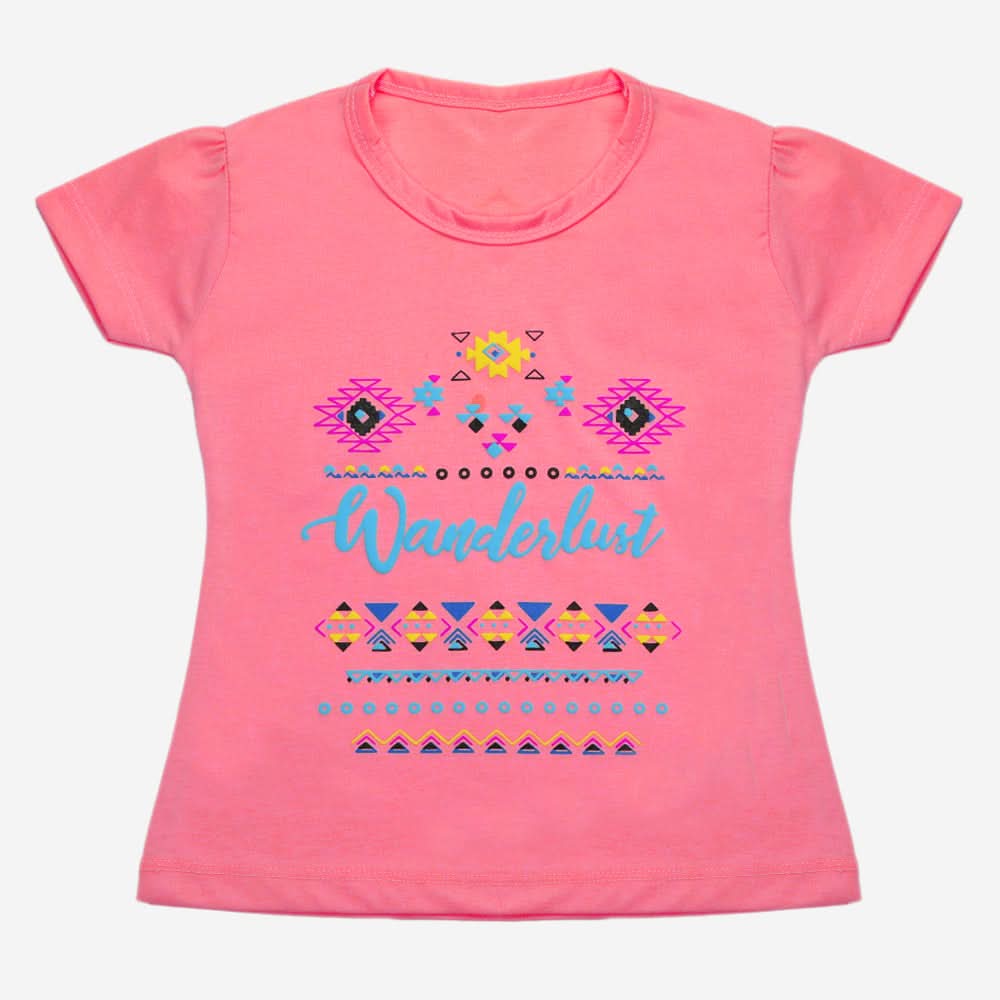 Girls Half Sleeves T-Shirt - Light Pink, Girls T-Shirts, Chase Value, Chase Value