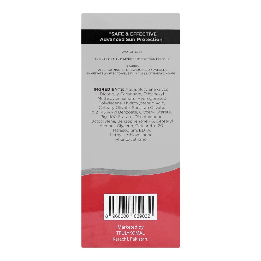 Truly Komal Sun Block SPK 50 ++ 75ml, Sunscreens, Truly Komal, Chase Value