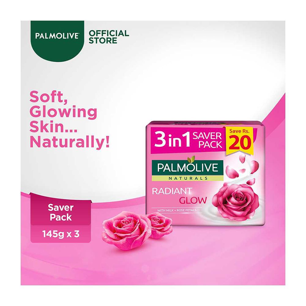 Palmolive Naturals Glow Soap, 3-In-One Pack, 3X145g, Soaps, Palmolive, Chase Value