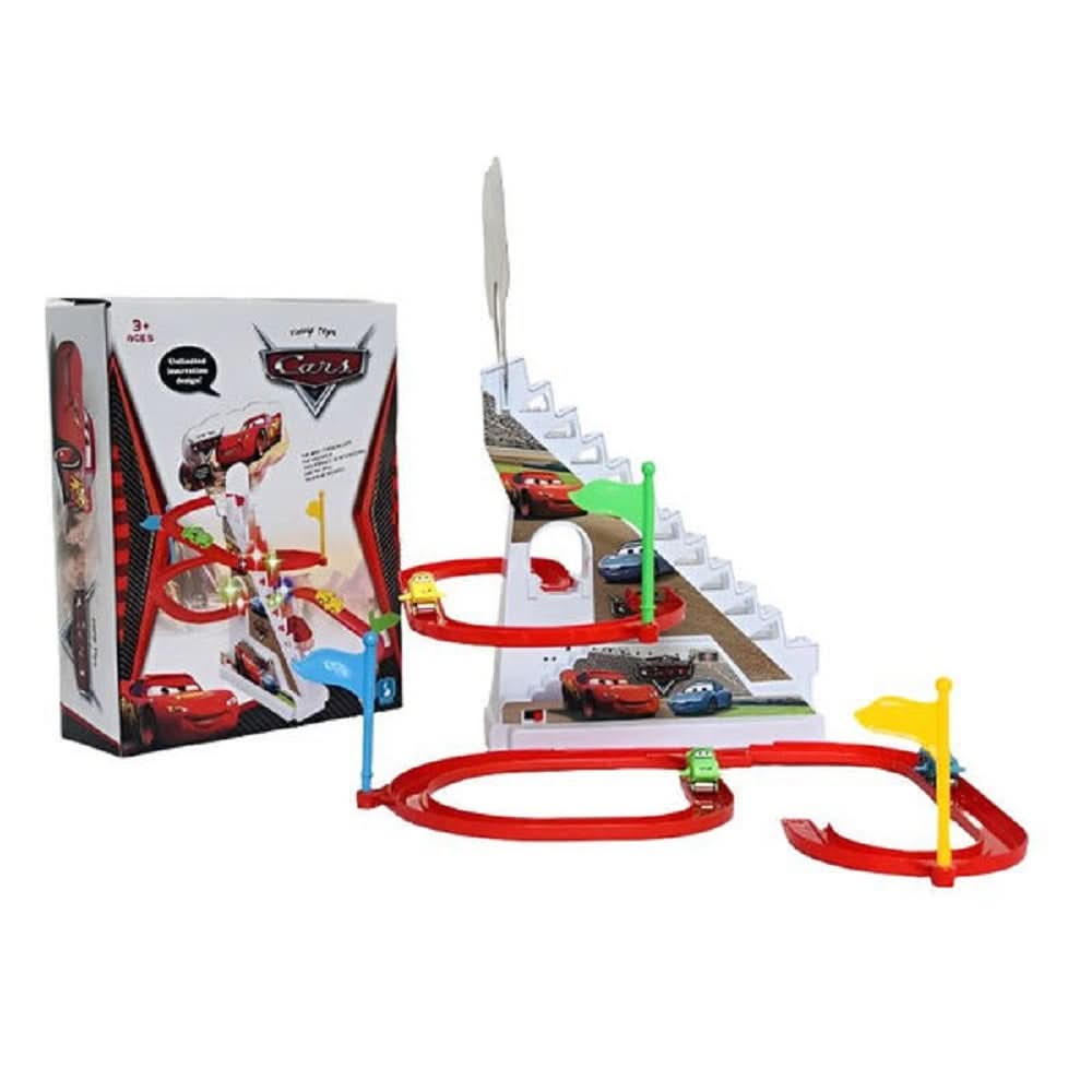 Car Track Battery Operater With Light & Music - Red & White, Battery Operated Toys, Chase Value, Chase Value