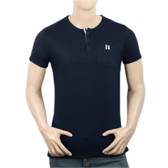 Men's Half Sleeves T-Shirt - Navy Blue, Men's T-Shirts & Polos, Chase Value, Chase Value