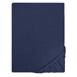 Single Bed Sheet Cover Fitted Jersey - Navy Blue, Single Size Bed Sheet, Chase Value, Chase Value