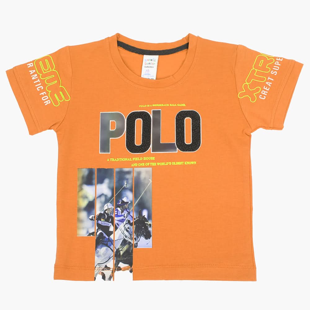 Boys Half Sleeves T-Shirt - Orange, Boys T-Shirts, Chase Value, Chase Value