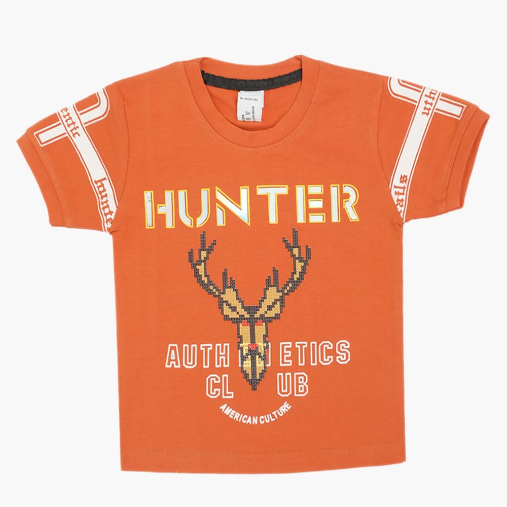 Boys Half Sleeves T-Shirt - Orange, Boys T-Shirts, Chase Value, Chase Value