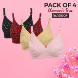 Women's Mix Design Bra Pack of 4, Women Bras, Chase Value, Chase Value