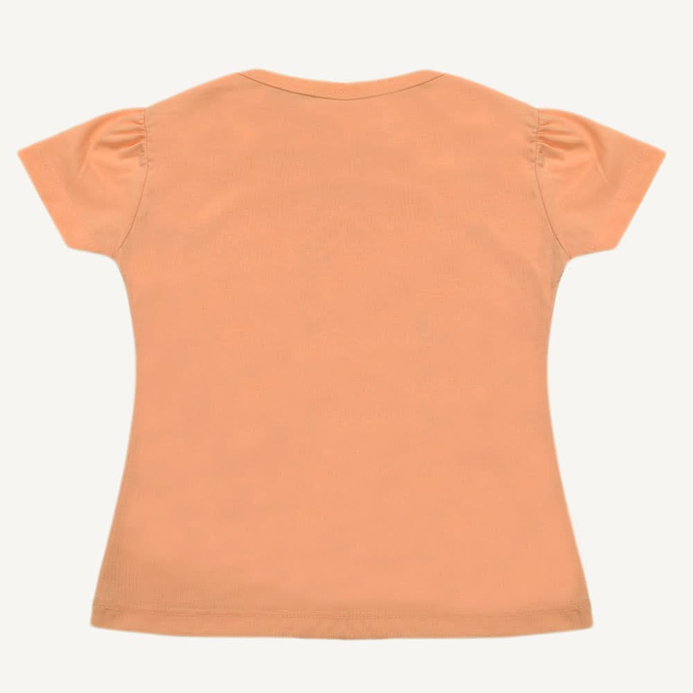 Girls Half Sleeves T-Shirt - Peach, Girls T-Shirts, Chase Value, Chase Value