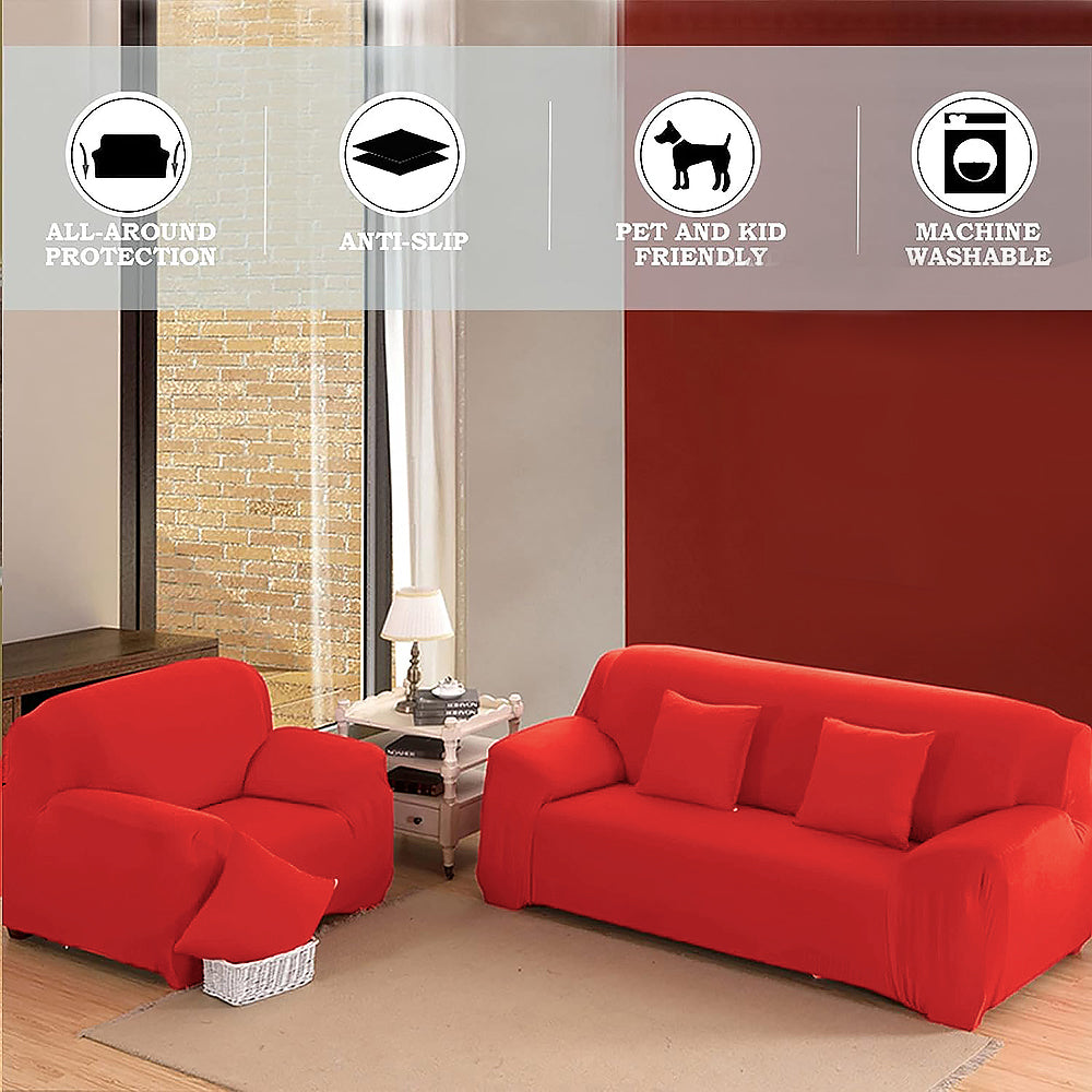 Sofa Cover 7 Seater Plain Jersey - Pink, Decoration, Chase Value, Chase Value