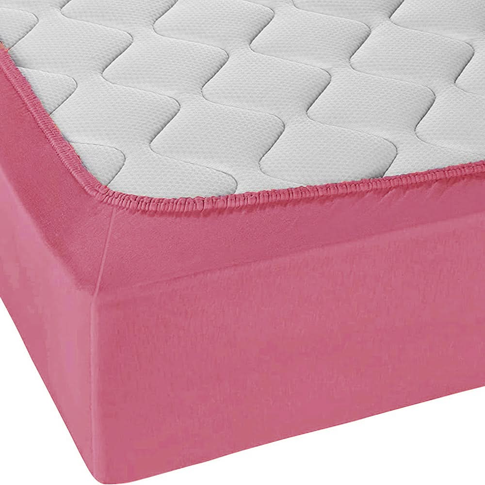 Double Bed Fitted Sheet Jersey - Pink, Double Size Bed Sheet, Chase Value, Chase Value