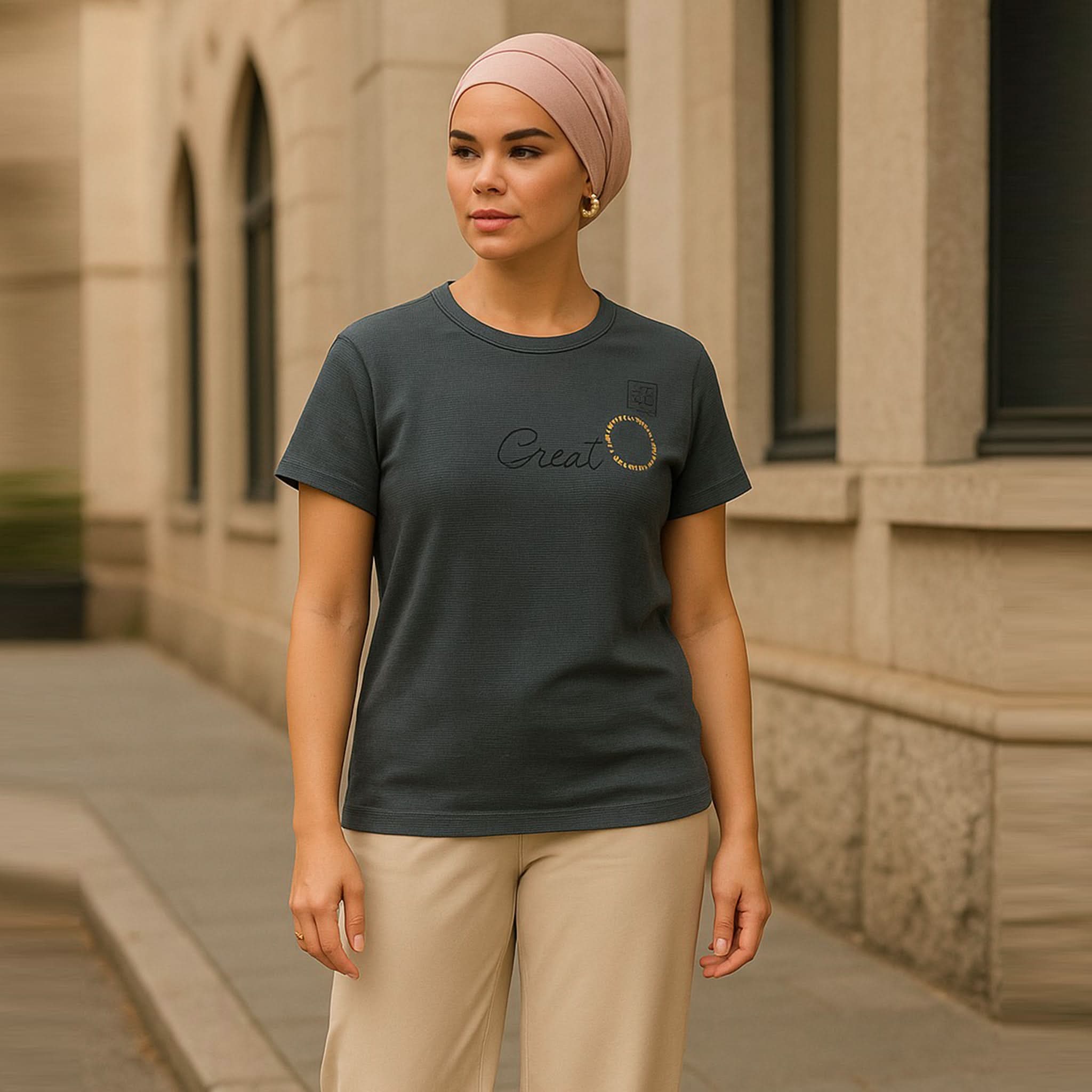 Eminent Women's Half Sleeves T-Shirt - Charcoal, Women T-Shirts & Tops, Eminent, Chase Value
