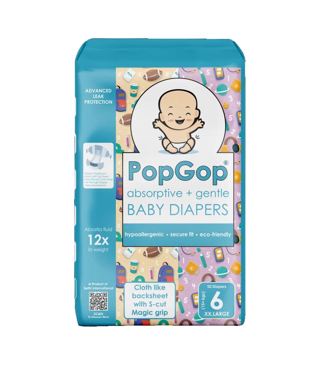 PopGop diapers Jumbo - XX-Large (52 pcs)