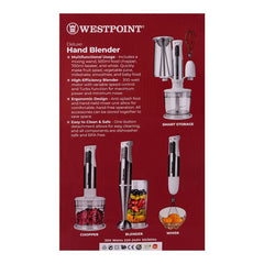 West Point Deluxe Hand Blender, 2-Speed, 600W, WF-9816
