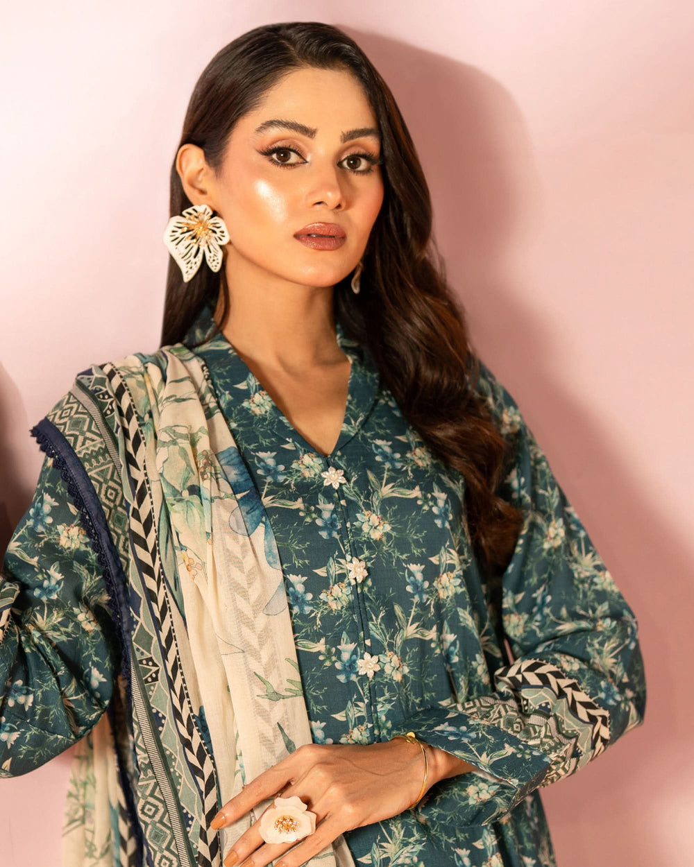 Salina Women’s 3PC Printed Suit-5, Women, 3Pcs Shalwar Suit, Chase Value, Chase Value
