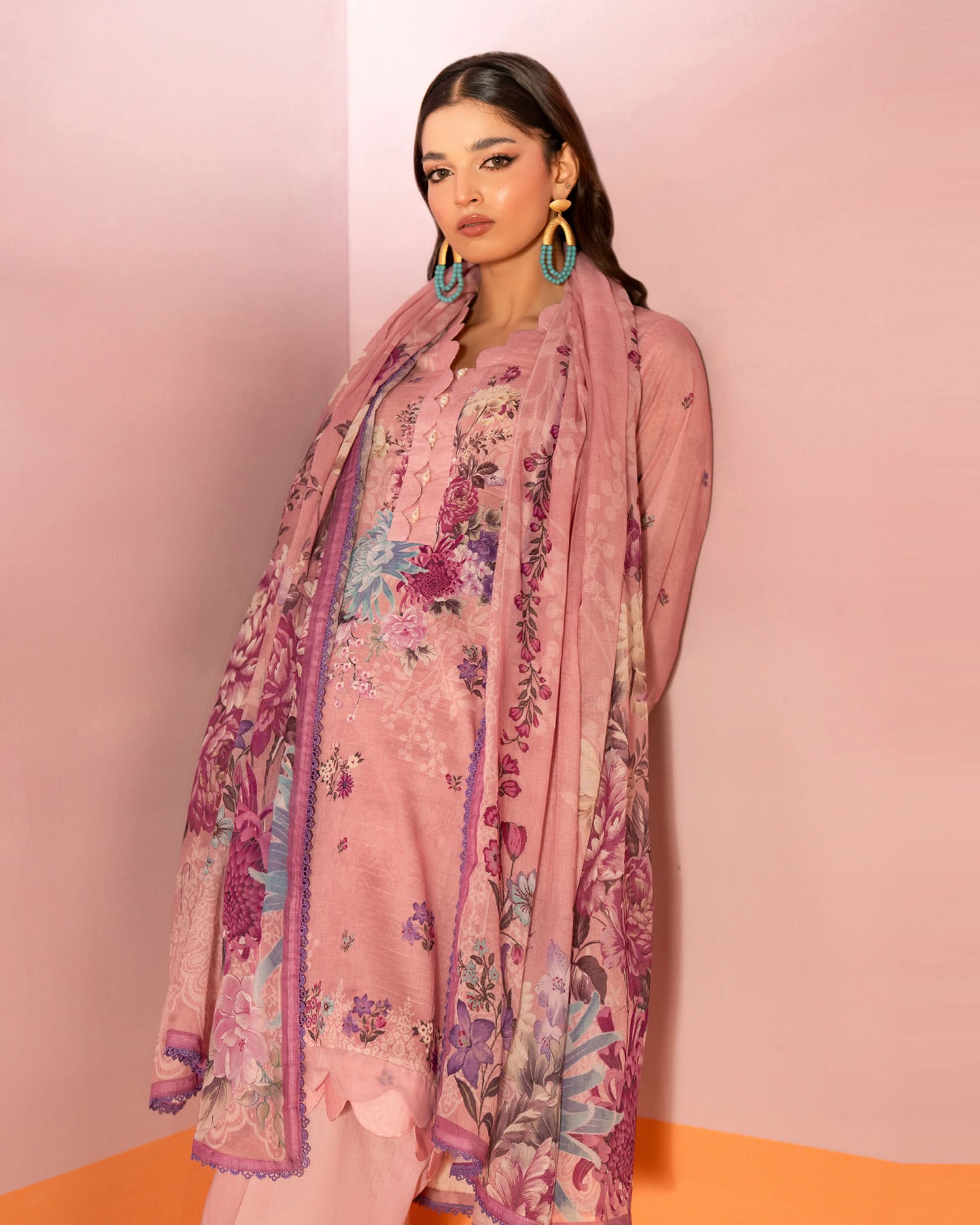 Salina Women’s 3PC Printed Suit-6, Women, 3Pcs Shalwar Suit, Chase Value, Chase Value