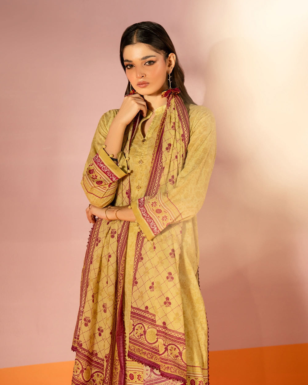Salina Women’s 3PC Printed Suit-10, Women, 3Pcs Shalwar Suit, Chase Value, Chase Value