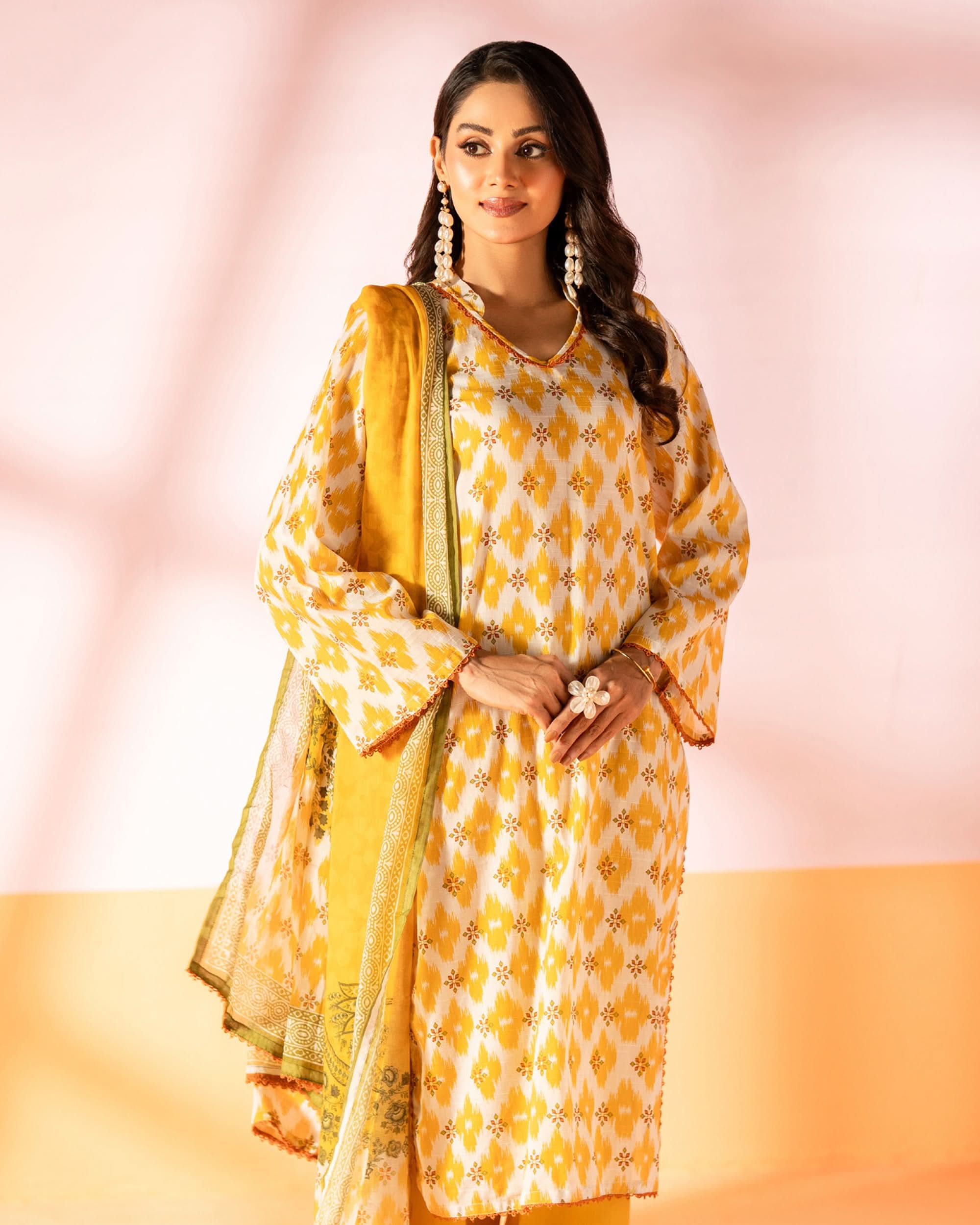Salina Women’s 3PC Printed Suit-1, Women, 3Pcs Shalwar Suit, Chase Value, Chase Value
