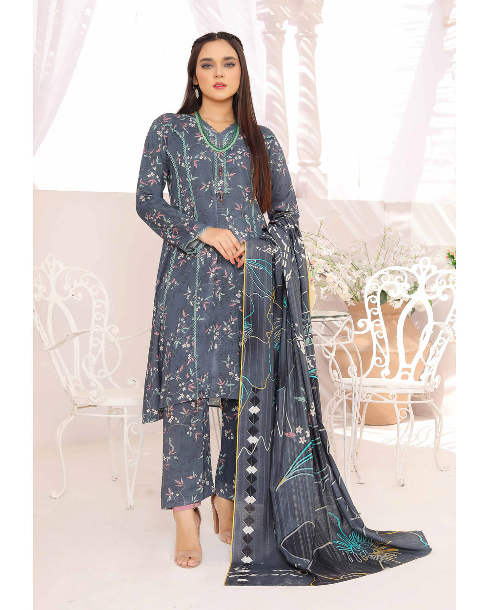Nyasia By RA-Bin Hameeb Linen Cord's Printed Unstitched 3Pcs Suit - 5, Women, 3Pcs Shalwar Suit, Rana Arts, Chase Value