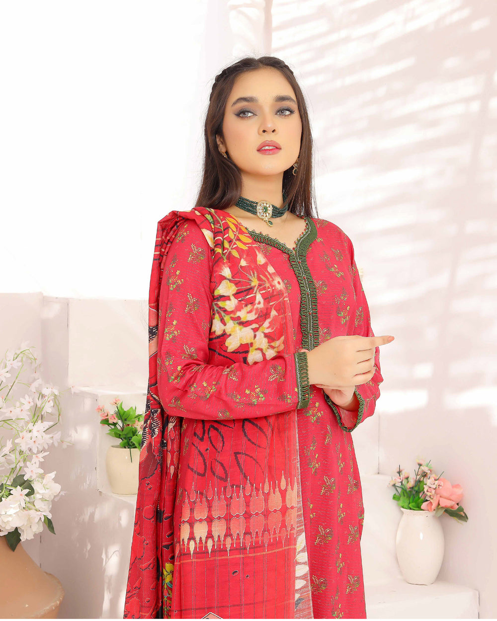 Nyasia By RA-Bin Hameeb Linen Cord's Printed Unstitched 3Pcs Suit - 8, Women, 3Pcs Shalwar Suit, Rana Arts, Chase Value