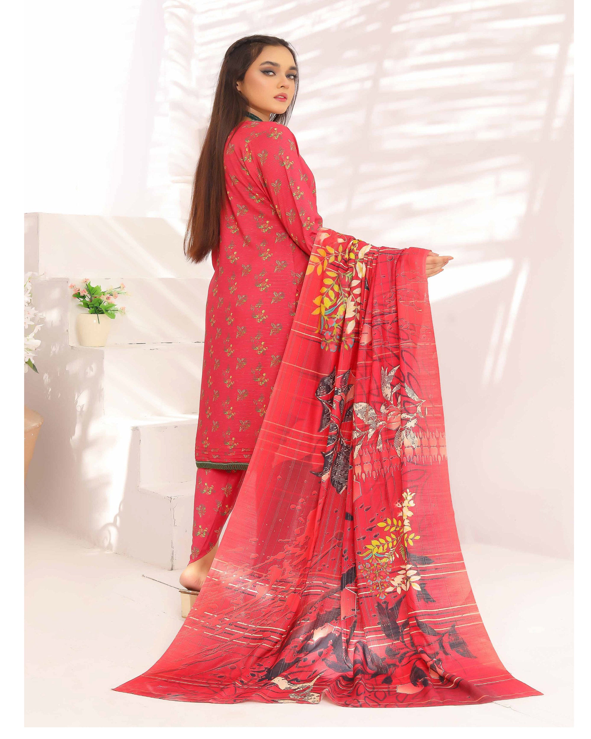 Nyasia By RA-Bin Hameeb Linen Cord's Printed Unstitched 3Pcs Suit - 8, Women, 3Pcs Shalwar Suit, Rana Arts, Chase Value