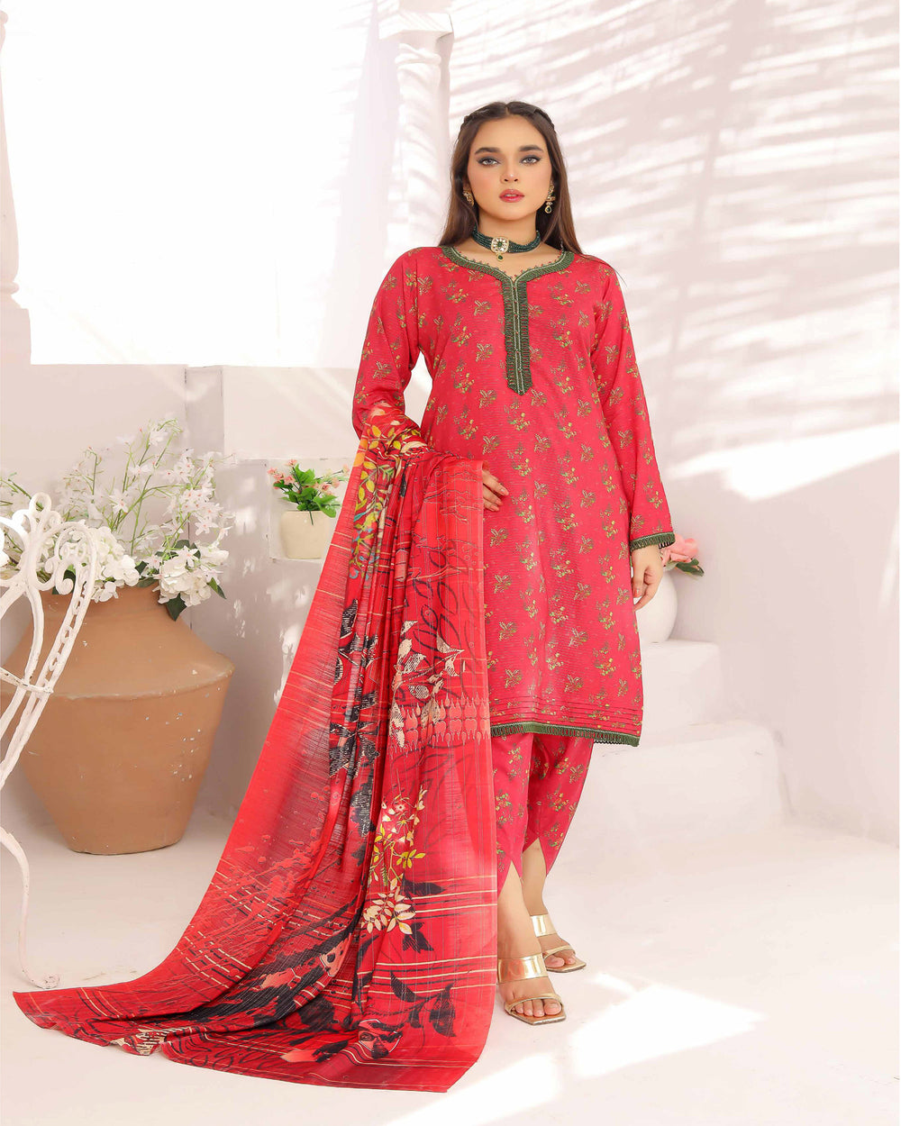 Nyasia By RA-Bin Hameeb Linen Cord's Printed Unstitched 3Pcs Suit - 8, Women, 3Pcs Shalwar Suit, Rana Arts, Chase Value