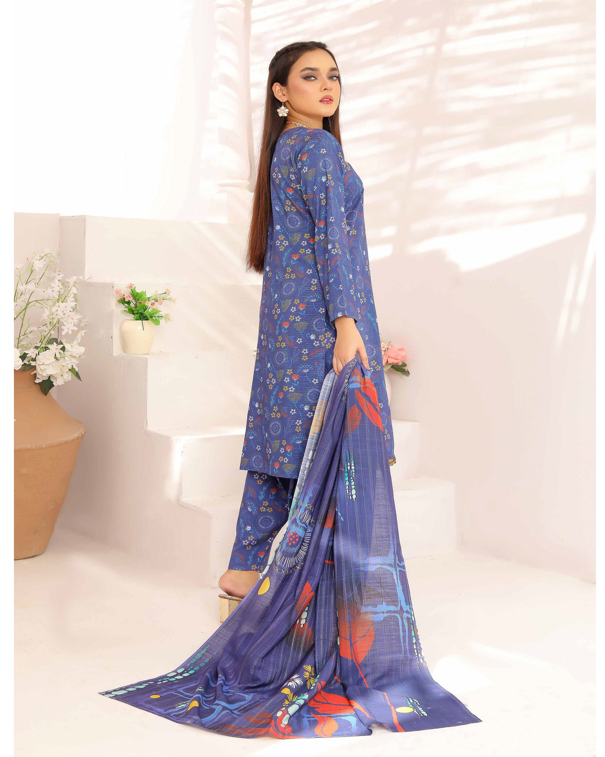 Nyasia By RA-Bin Hameeb Linen Cord's Printed Unstitched 3Pcs Suit - 7, Women, 3Pcs Shalwar Suit, Rana Arts, Chase Value