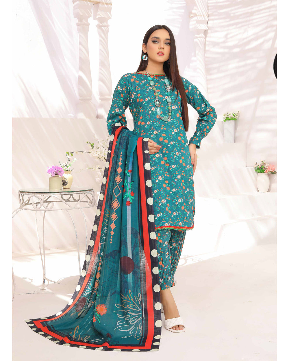 Nyasia By RA-Bin Hameeb Linen Cord's Printed Unstitched 3Pcs Suit - 2, Women, 3Pcs Shalwar Suit, Rana Arts, Chase Value
