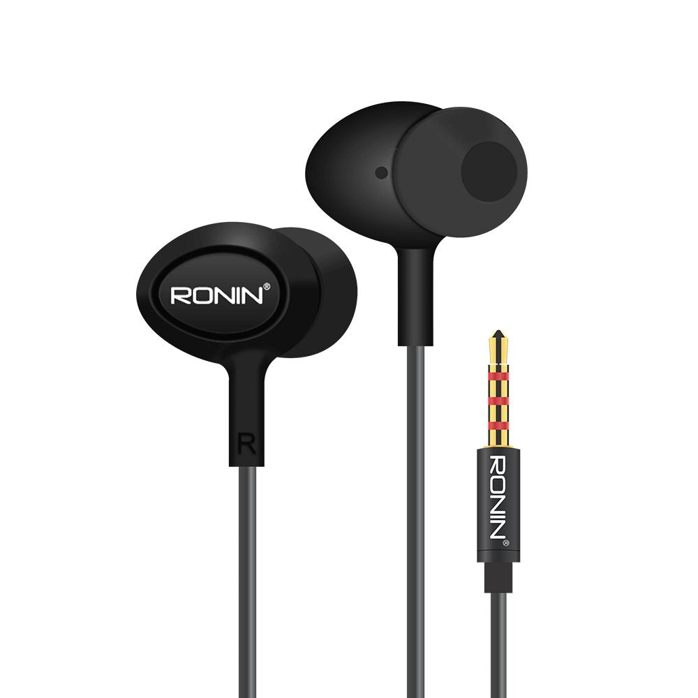 Ronin R9 Crystal Clear Sound Earphones - Black, Hands Free / Head Phones, Ronin, Chase Value