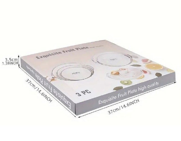 3 Piece Exquisite Round Multi-purpose Tray with Handles - Golden