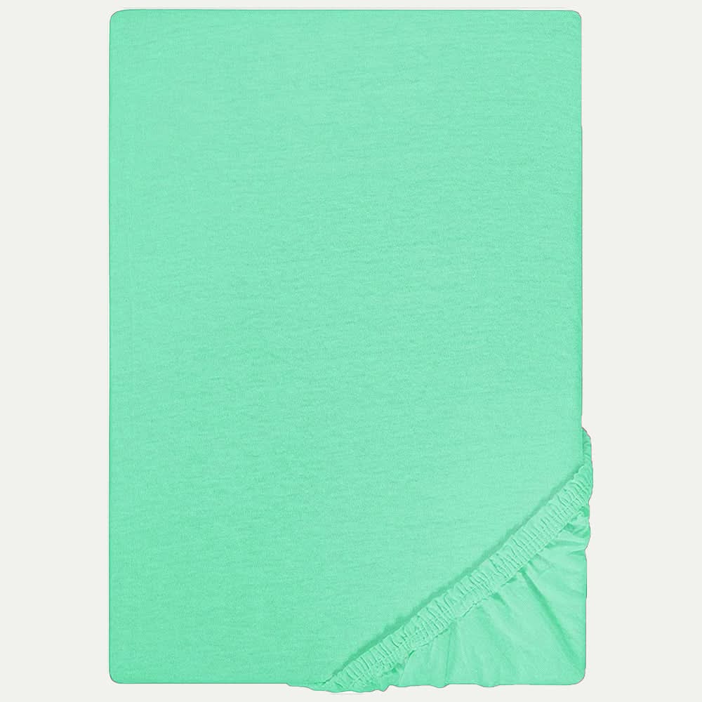 Single Bed Sheet Cover Fitted Jersey - Sea Green, Single Size Bed Sheet, Chase Value, Chase Value