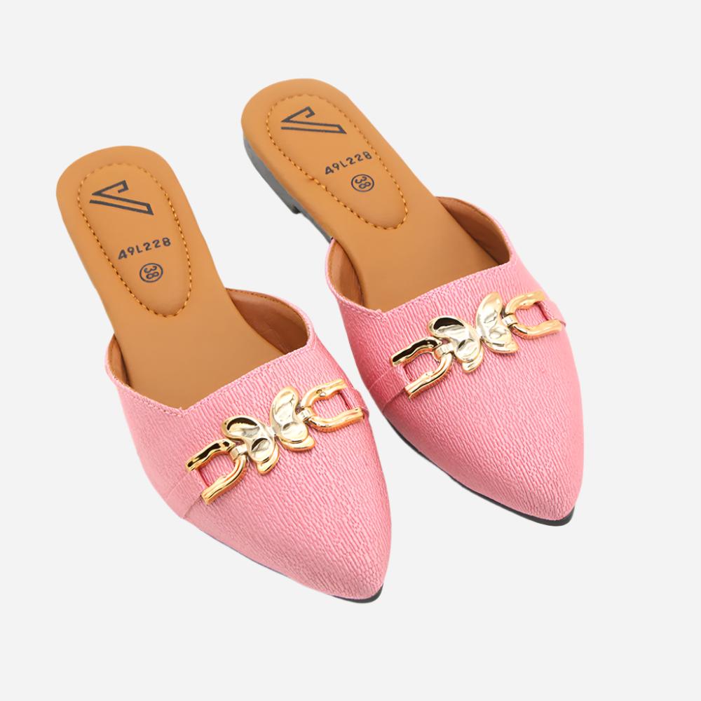 Valuable Women's Backless Pump - Peach, Women Backless Pumps, Chase Value, Chase Value