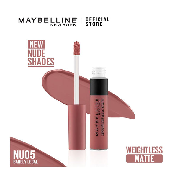 Maybelline Color Sensational Liquid Matte, NU05, Barely Legal, Lip Gloss And Balm, Maybelline, Chase Value