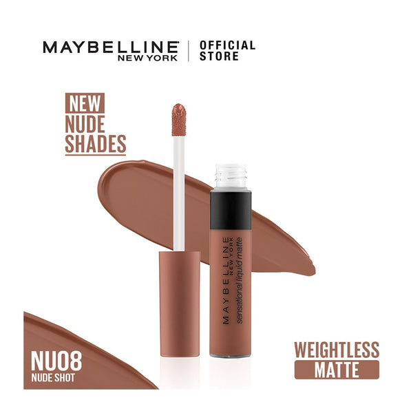 Maybelline Color Sensational Liquid Matte, NU08, Nude Shot, Lip Gloss And Balm, Maybelline, Chase Value