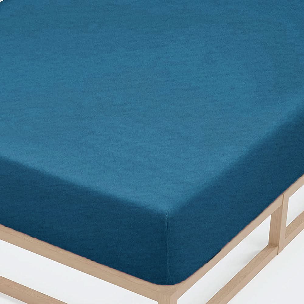 Single Bed Sheet Cover Fitted Jersey - Steel Blue, Single Size Bed Sheet, Chase Value, Chase Value
