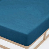 Single Bed Sheet Cover Fitted Jersey - Steel Blue, Single Size Bed Sheet, Chase Value, Chase Value