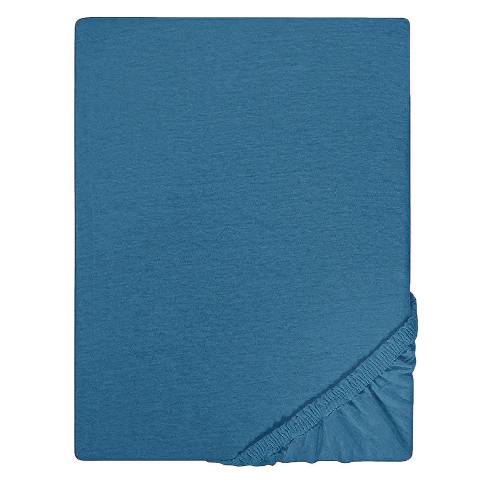 Single Bed Sheet Cover Fitted Jersey - Steel Blue, Single Size Bed Sheet, Chase Value, Chase Value