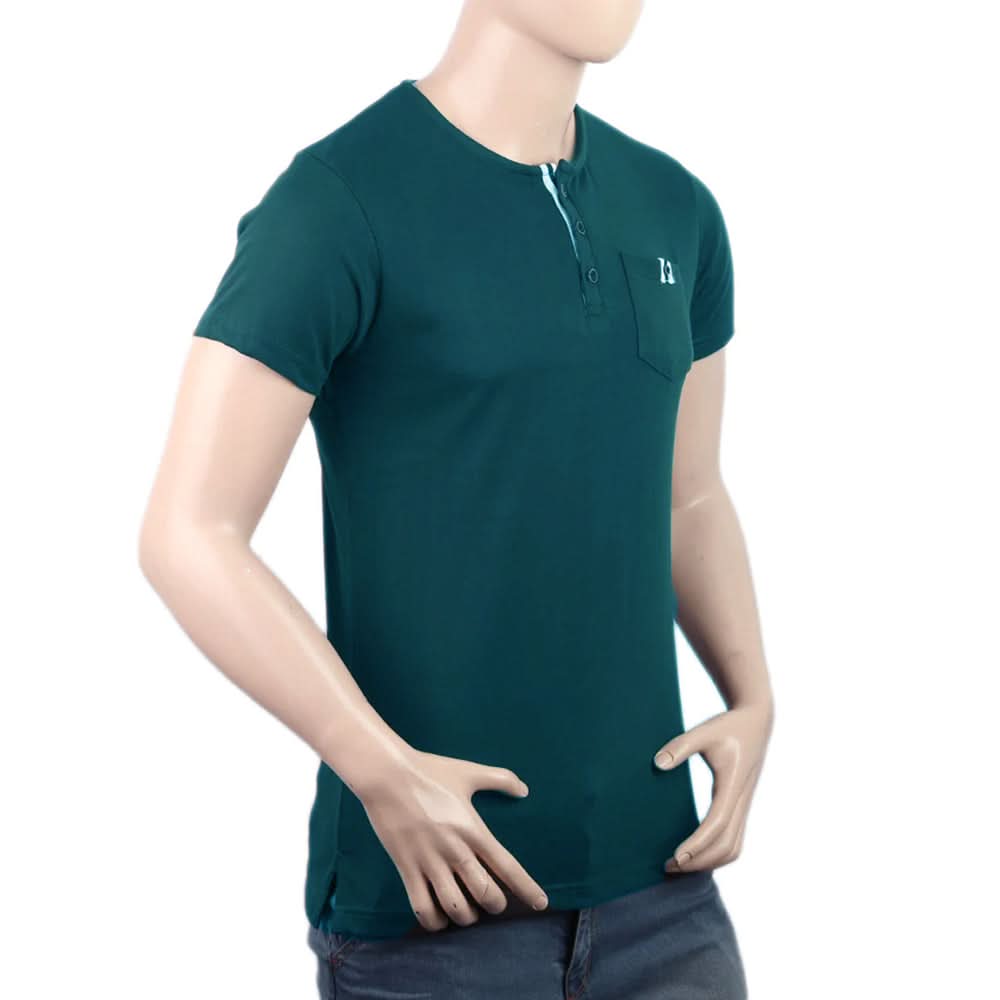 Men's Half Sleeves T-Shirt - Steel Green, Men's T-Shirts & Polos, Chase Value, Chase Value