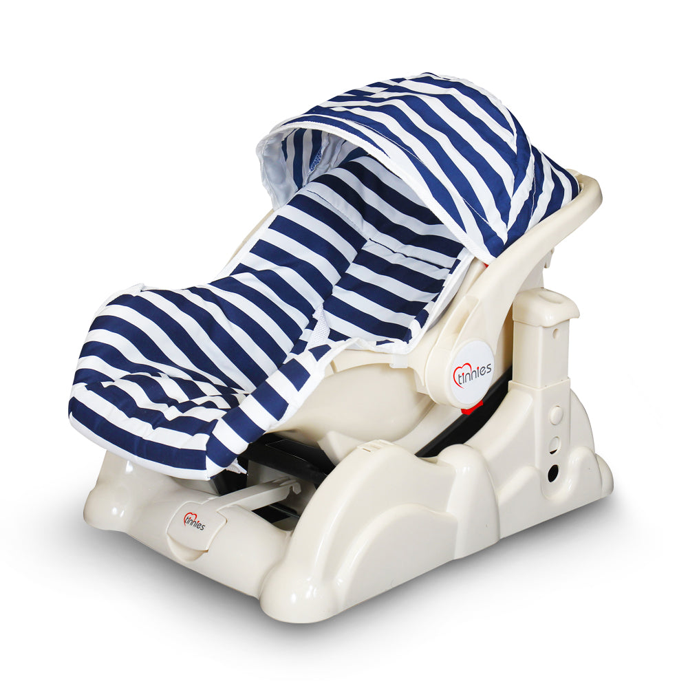 Tinnies Baby Carry Cot W-Rocking Blue Stripes - T003, Carrier Strollers & Furniture, Tinnies, Chase Value