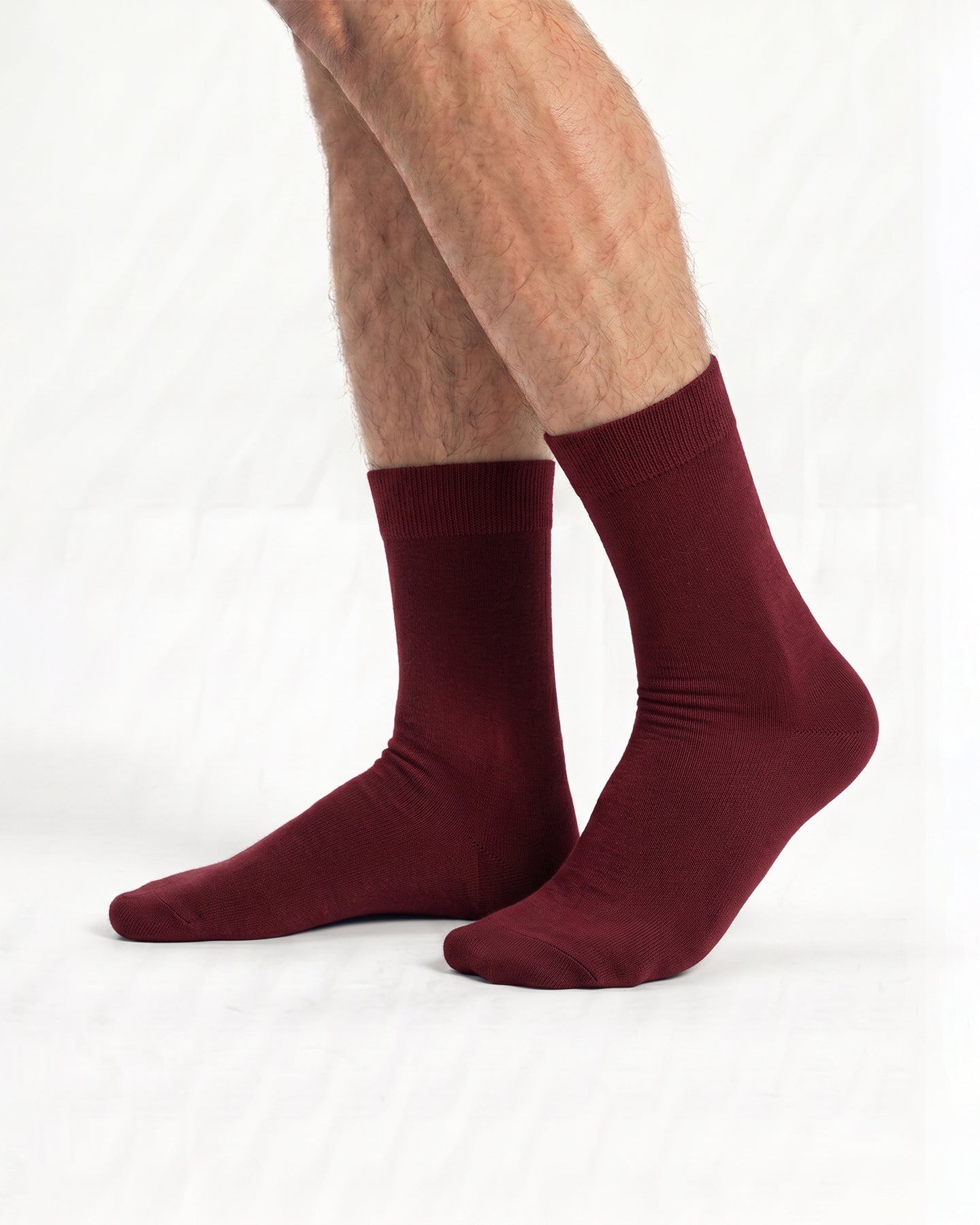 Men's Plain Crew Socks - 2 Pair