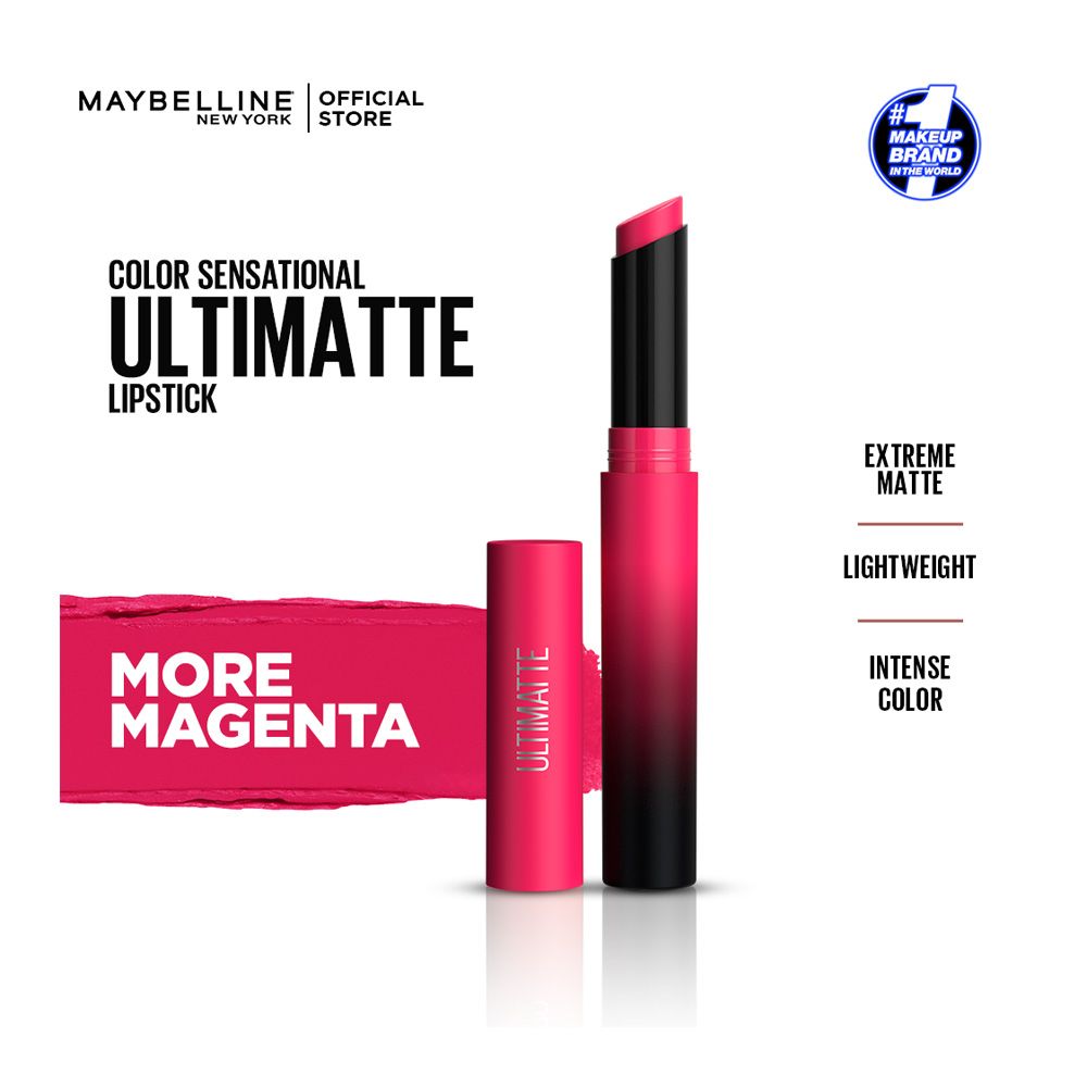 Maybelline New York Color Sensational Ultimate Matte Lipstick, 399 More Magenta, Lipstick, Maybelline, Chase Value