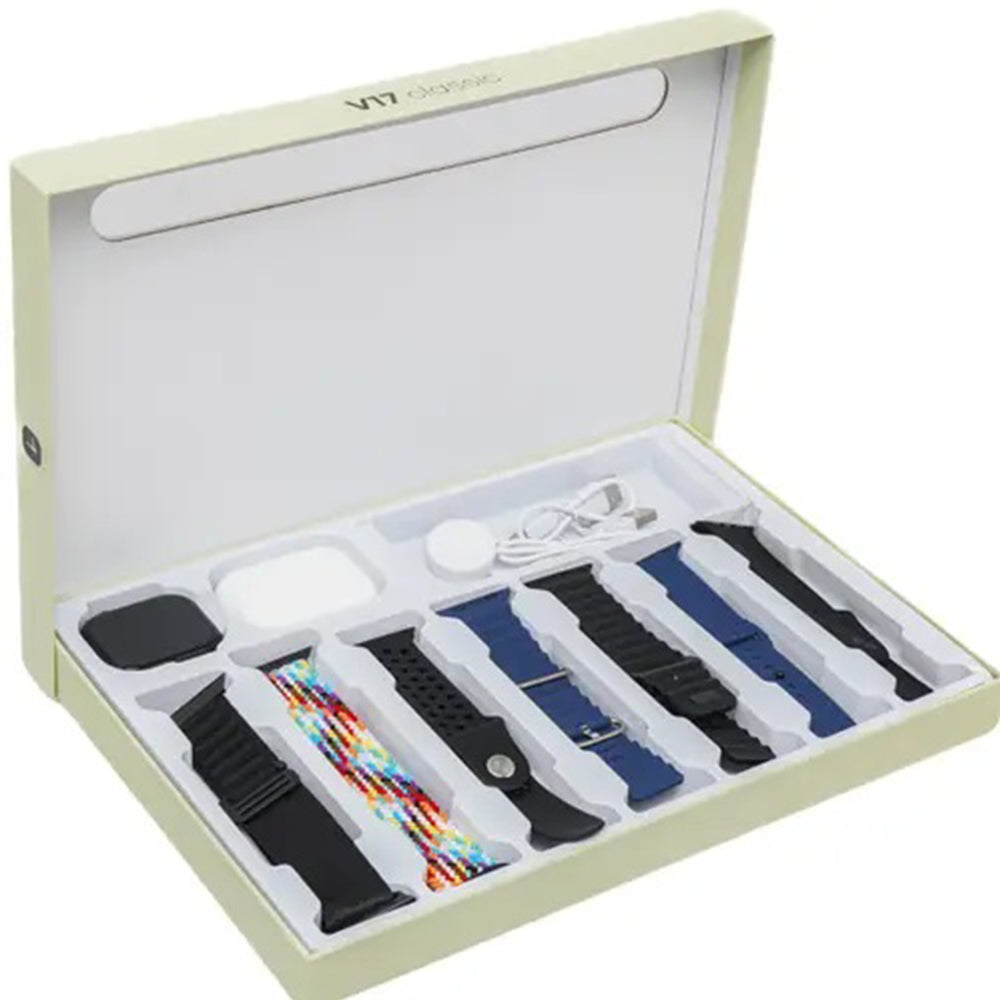 V17 Classic Smart Watch 10-in-1 Combo with Earbuds & Straps Set, Smart Watches, Chase Value, Chase Value