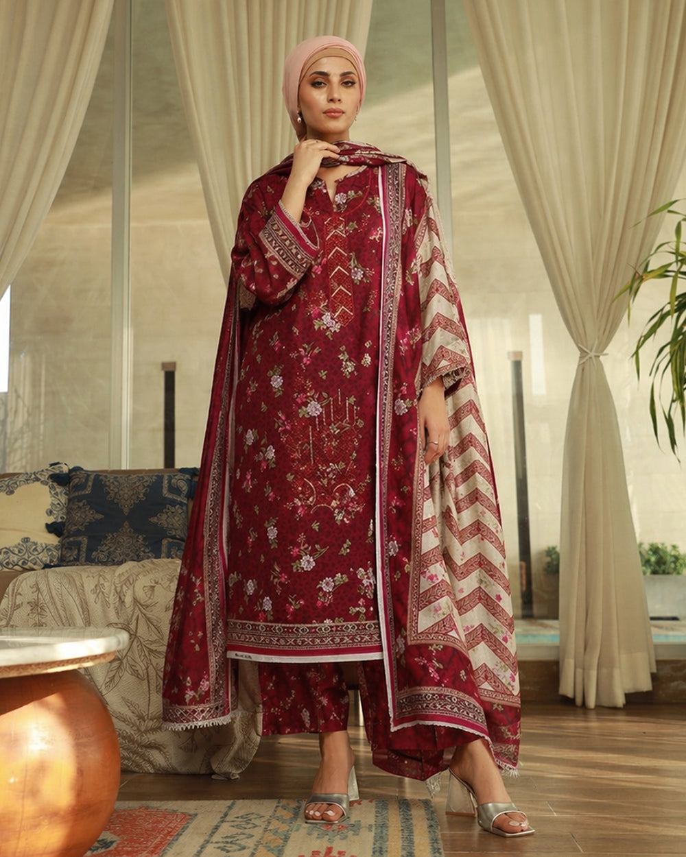 Valuables Exclusive Digital Printed 3Pc Suit - 8, Women, 3Pcs Shalwar Suit, Valuables, Chase Value
