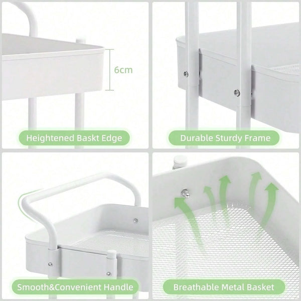 Multifunctional Storage Trolley Rack 3 Layer
